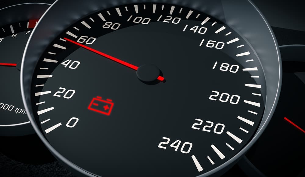 The battery light comes on and then goes off when accelerating